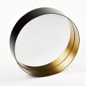 Miroir rond blanc et metal laiton