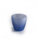photophore verre bleu poli