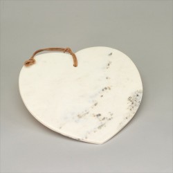 Planche de coupe en marbre blanc coeur