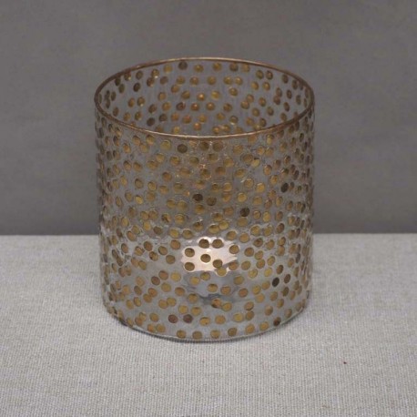 Photophore verre et pastilles dorées