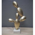 Cactus doré sur socle marbre