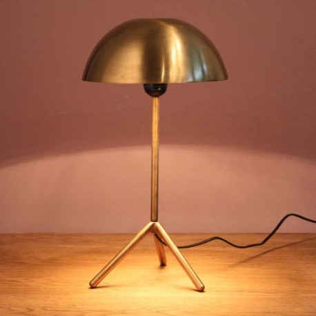 LAMPE trépied laiton champignon