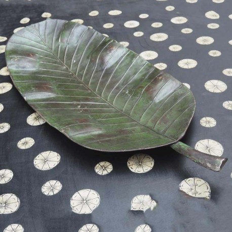 Feuille en métal rouille verte