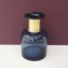 Vase Bouteille pharmacie col doré verre Bleu