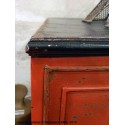 Commode métal rouge