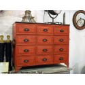 Commode métal rouge