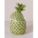 ananas céramique peinte vert et jaune