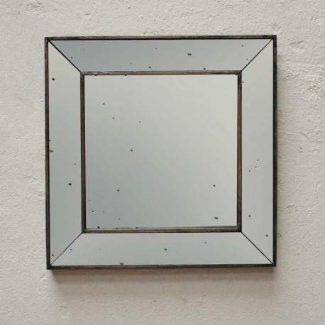 Miroir carré bords mouchetés taille 45 x 45