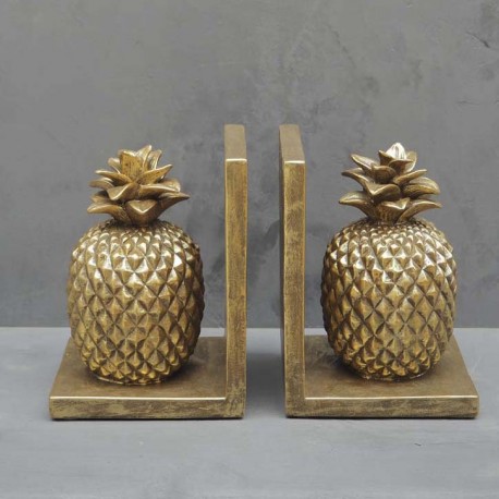 Serre livres ananas dorés