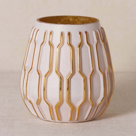 Photophore "Cole" hexagones blancs