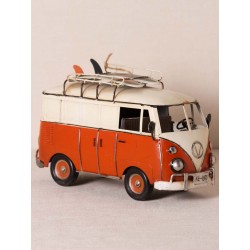 Jouet tôle "Combi surf" rouge & blanc