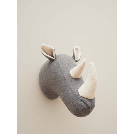 Trophée rhinocéros en feutre