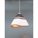 Luminaire textile Bleu ornage et beige