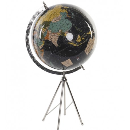 GLOBE TERRESTRE PLASTIQUE MÉTAL