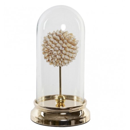 DÉCORATION CONQUE VERRE 15,5X15,5X29 COQUILLAGES