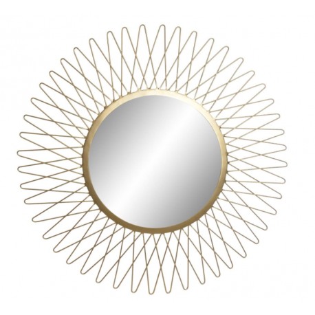 MIROIR MÉTAL SOLEIL DORÉ