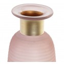 VASE EN VERRE ROSE ET MÉTAL D'ORÉ