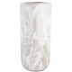 PORTE PARAPLUIE PORCELAINE 20X20X46 PLUMES BLANC
