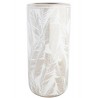 PORTE PARAPLUIE PORCELAINE 20X20X46 PLUMES BLANC