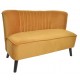 canapé velour ocre jaune