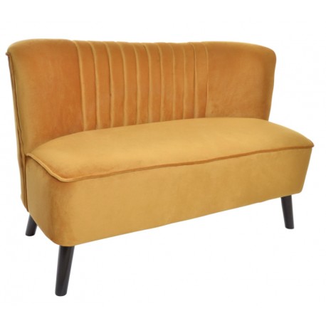 canapé velour ocre jaune