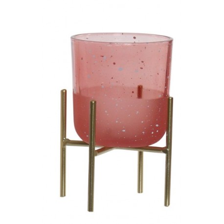 BOUGEOIR MÉTAL VERRE