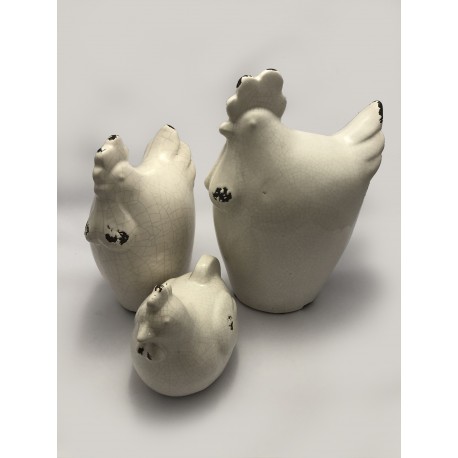 Poulet en céramique.