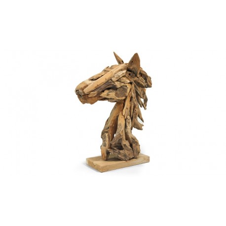 tête cheval bois flotté