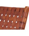 Fauteuil Bois de teck et Cuir Tressé