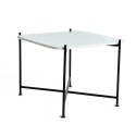 Table marbre blanc et pied métal noir